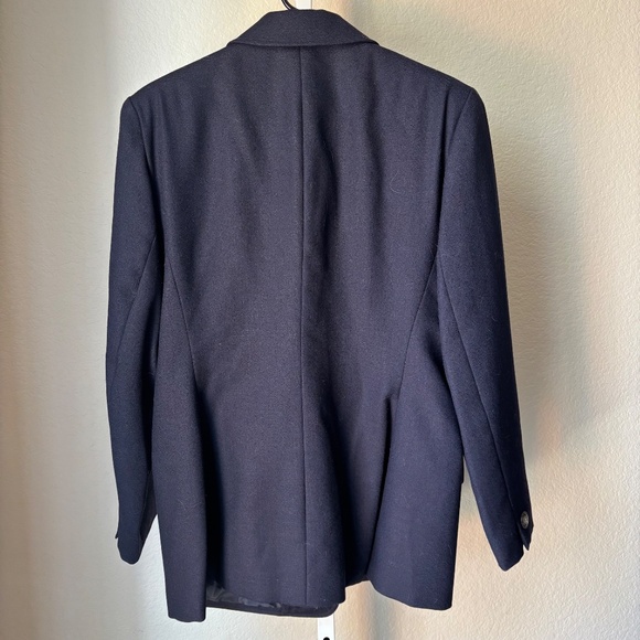 Vintage Jones New York Suit Blazer Wool Jacket Women's Navy Blue - Picture 3 of 5